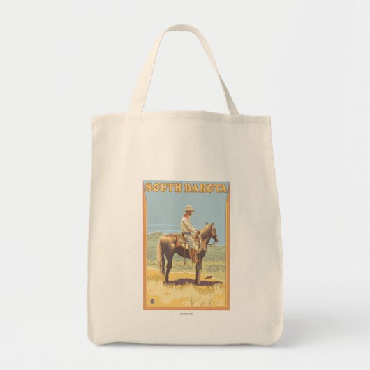 Tote Bag Cowboy (Vue latérale)Dakota du Sud (Devant)