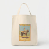 Tote Bag Cowboy (Vue latérale)Wyoming (Devant)