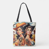 Tote Bag Cowgirls Tatouées Vintage (Dos)