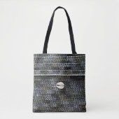 Tote Bag Cowrie Shell Grey Texture Artiste Crochet Imprimer (Devant)