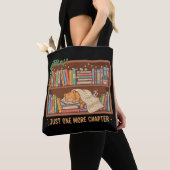 Tote Bag Cozy Reading Cat "Just One More Chapter" Book Love (De près)
