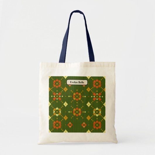 Tote Bag Cozy Retro Knitted Geometric Pattern (Devant)