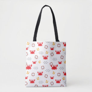 Tote Bag Crabe avec bouée de sauvetage