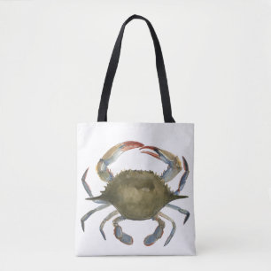 Tote Bag Crabe d'aquarelle - gris