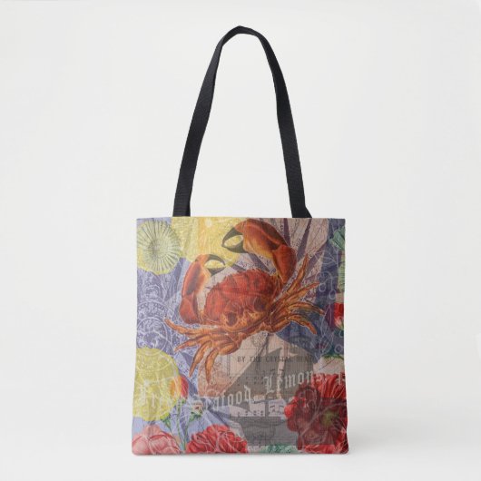 Tote Bag Crabe Plage Nautique Art de la mer (Devant)