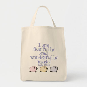 Tote Bag Craintivement et merveilleusement fait - bleu