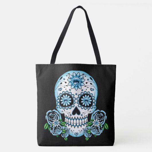 Tote Bag Crâne à sucre bleu (Devant)