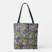 Tote Bag Crâne à sucre de couleur vive (Dos)