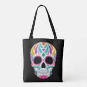 Tote Bag Crâne à sucre fleur fantaisie (Dos)