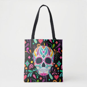Tote Bag Crâne à sucre fleur fantaisie