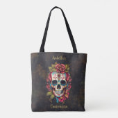 Tote Bag Crâne à sucre floral Quinceanera Anniversaire (Dos)