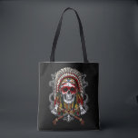 Tote Bag Crâne amérindien en chef<br><div class="desc">Crâne amérindien Design de coiffure en chef pour chaque amoureux de l'histoire amérindienne.</div>