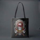 Tote Bag Crâne amérindien en chef<br><div class="desc">Crâne amérindien Design de coiffure en chef pour chaque amoureux de l'histoire amérindienne.</div>