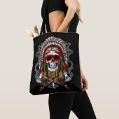 Tote Bag Crâne amérindien en chef (De près)