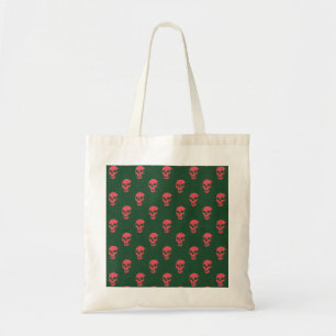 Tote Bag Crâne anatomique grungy À petits pois vert rose