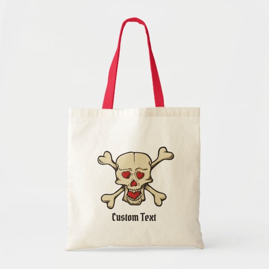 Tote Bag Crâne avec des coeurs (Devant)