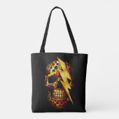 Tote Bag Crâne avec impression léopard et paillettes dorées (Dos)