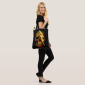 Tote Bag Crâne avec impression léopard et paillettes dorées (Sur le modèle)