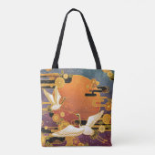 Tote Bag Crane Bird Chrysanthemum Motif japonais (Dos)