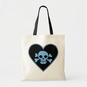 Tote Bag Crâne bleu dans le coeur