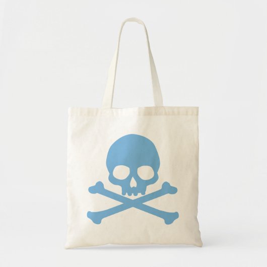 Tote Bag Crâne bleu simple et os croisés (Devant)