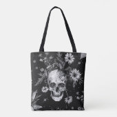 Tote Bag Crâne Botanique Gothique Fleur Dark (Dos)