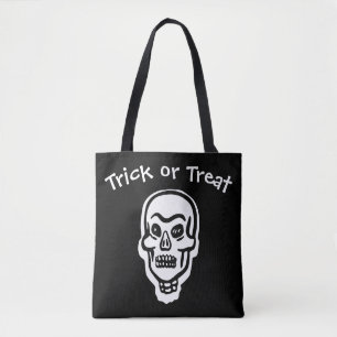 Tote Bag Crâne classique d'Halloween Trick foncé ou trait