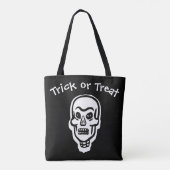 Tote Bag Crâne classique d'Halloween | Trick foncé ou trait (Dos)