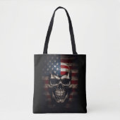 Tote Bag Crâne de drapeau américain (Devant)