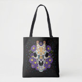 Tote Bag Crâne de l'Aster et de la Giraffe de septembre (Devant)