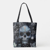 Tote Bag Crâne de Noël Botanique hivernale Gothique (Dos)