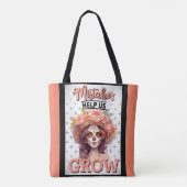 Tote Bag Crâne de sucre rose_croissance (Dos)