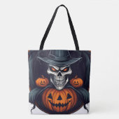 Tote Bag Crâne déplaisant et Jack-o-lanternes (Devant)