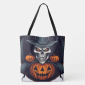 Tote Bag Crâne déplaisant et Jack-o-lanternes (Dos)
