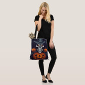 Tote Bag Crâne déplaisant et Jack-o-lanternes (Sur le modèle)
