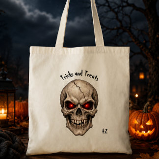 Tote Bag Crâne effrayant avec des yeux lumineux Personnalis