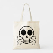 Tote Bag crâne effrayant sur fond noir (Dos)