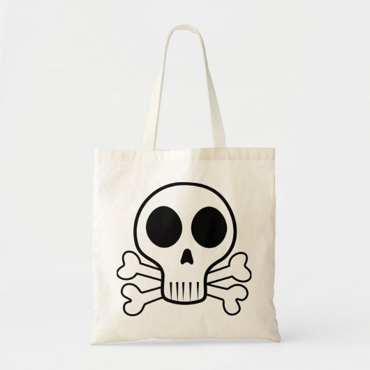 Tote Bag crâne effrayant sur fond noir (Devant)