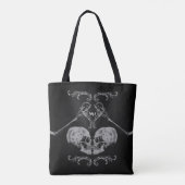 Tote Bag "Crâne en amour" Skeletons Vintages Noir (Dos)