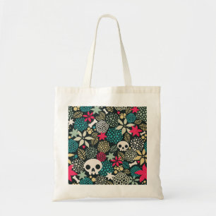 Tote Bag Crâne en fleurs
