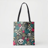 Tote Bag Crâne en fleurs (Devant)