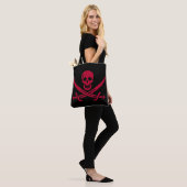 Tote Bag Crâne et épées de Crimson Drapeau pirate de Calico (Sur le modèle)