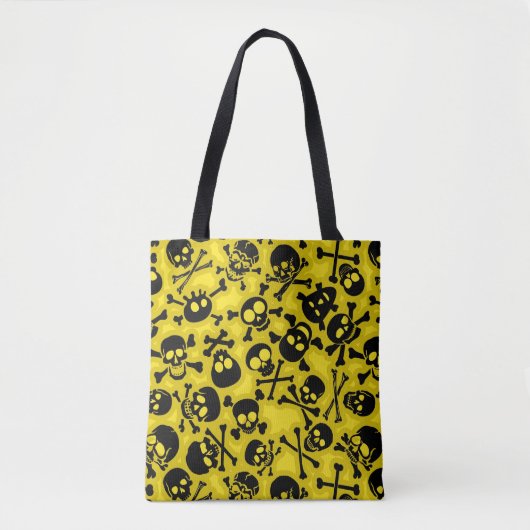 Tote Bag Crâne et motif d'os croisés (Devant)