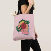 Tote Bag Crâne et Rose (De près)