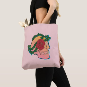Tote Bag Crâne et Rose