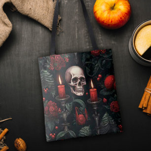 Tote Bag Crâne et Rose