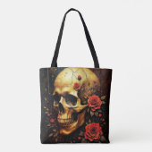 Tote Bag Crâne et roses (Dos)