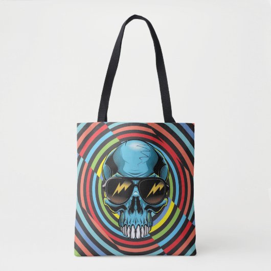 Tote Bag Crâne funky hypnotique 02 (Devant)