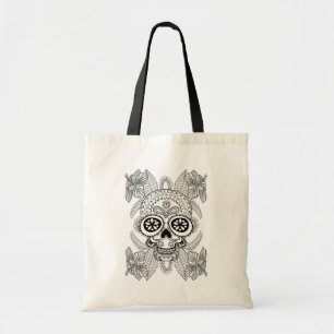 Tote Bag Crâne inspiré en fleurs