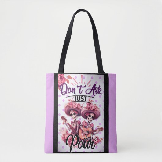 Tote Bag Crâne pourpre et joli sucre (Devant)